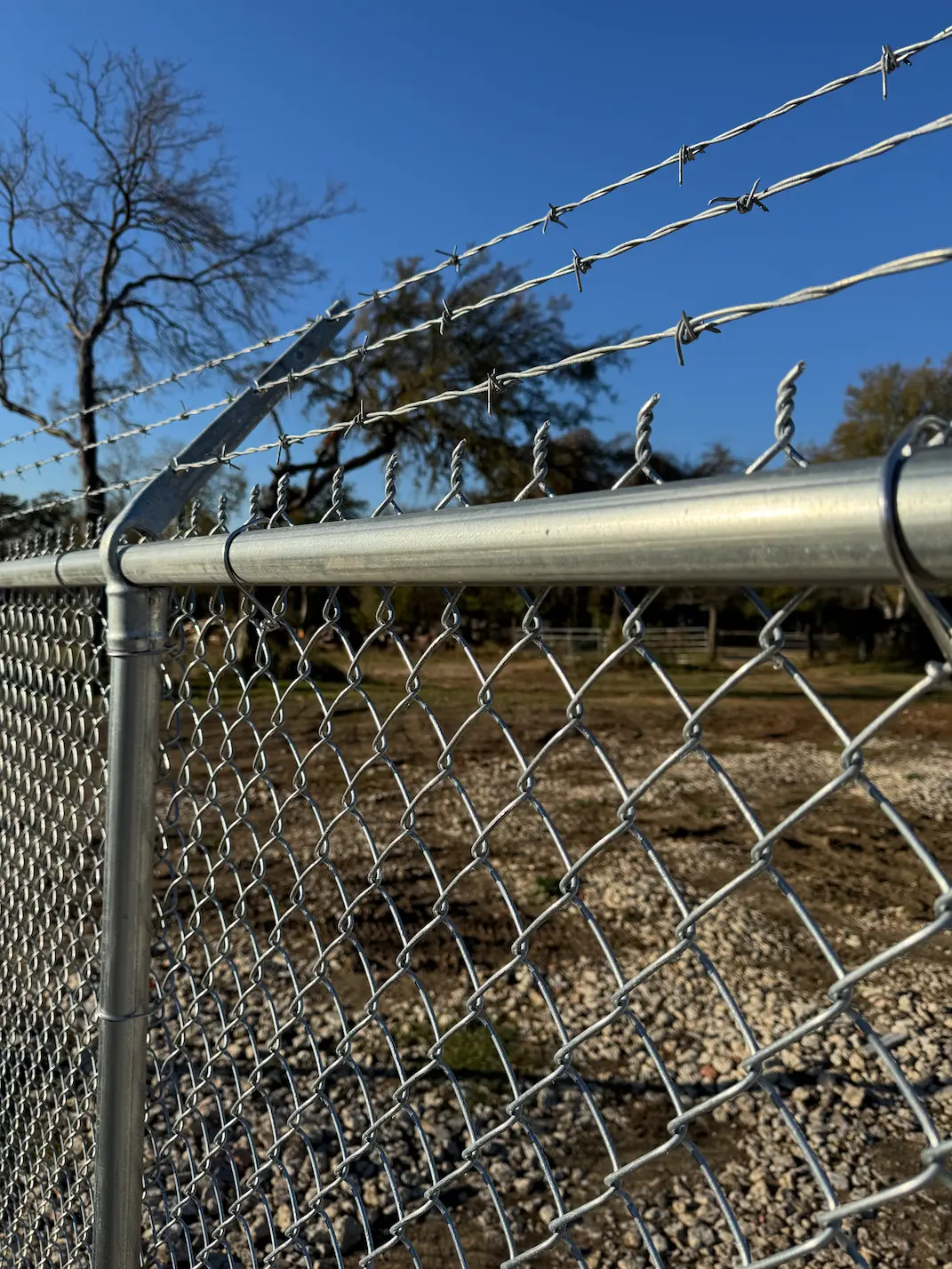 Galvanized chain link fence installed in Dallas, TX