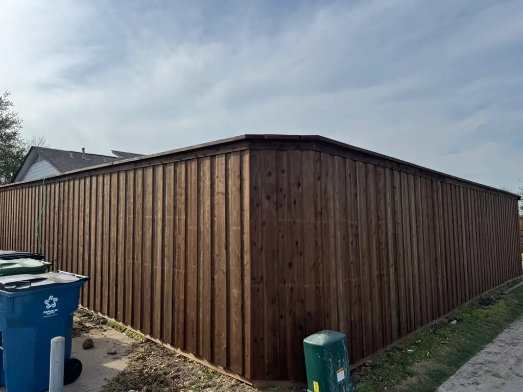 Custom cedar privacy fence installed in North Dallas